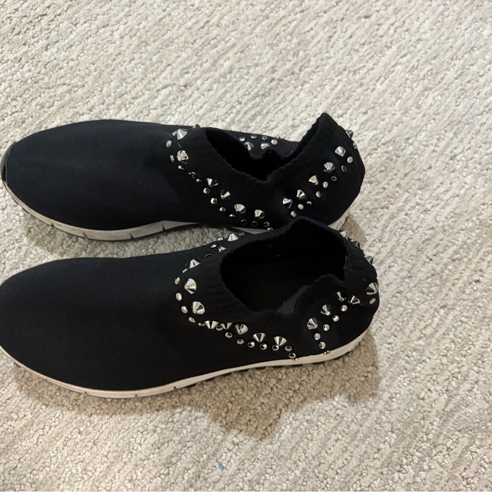 Jimmy Choo Black Sneakers with Silver Accents